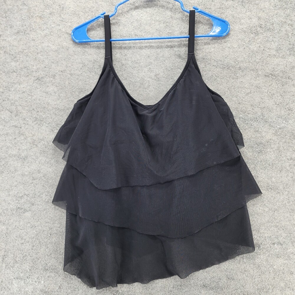 COCO Reef Tankini Womens 36C Sleeveless Black Swimwear